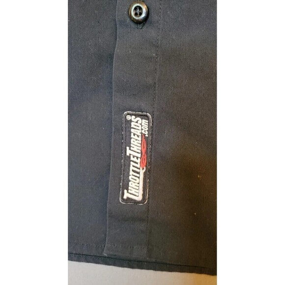 SOLD! NOT AVAILABLE! work shirt 7 patches Black button up top snap Moose racing - Picture 9 of 14